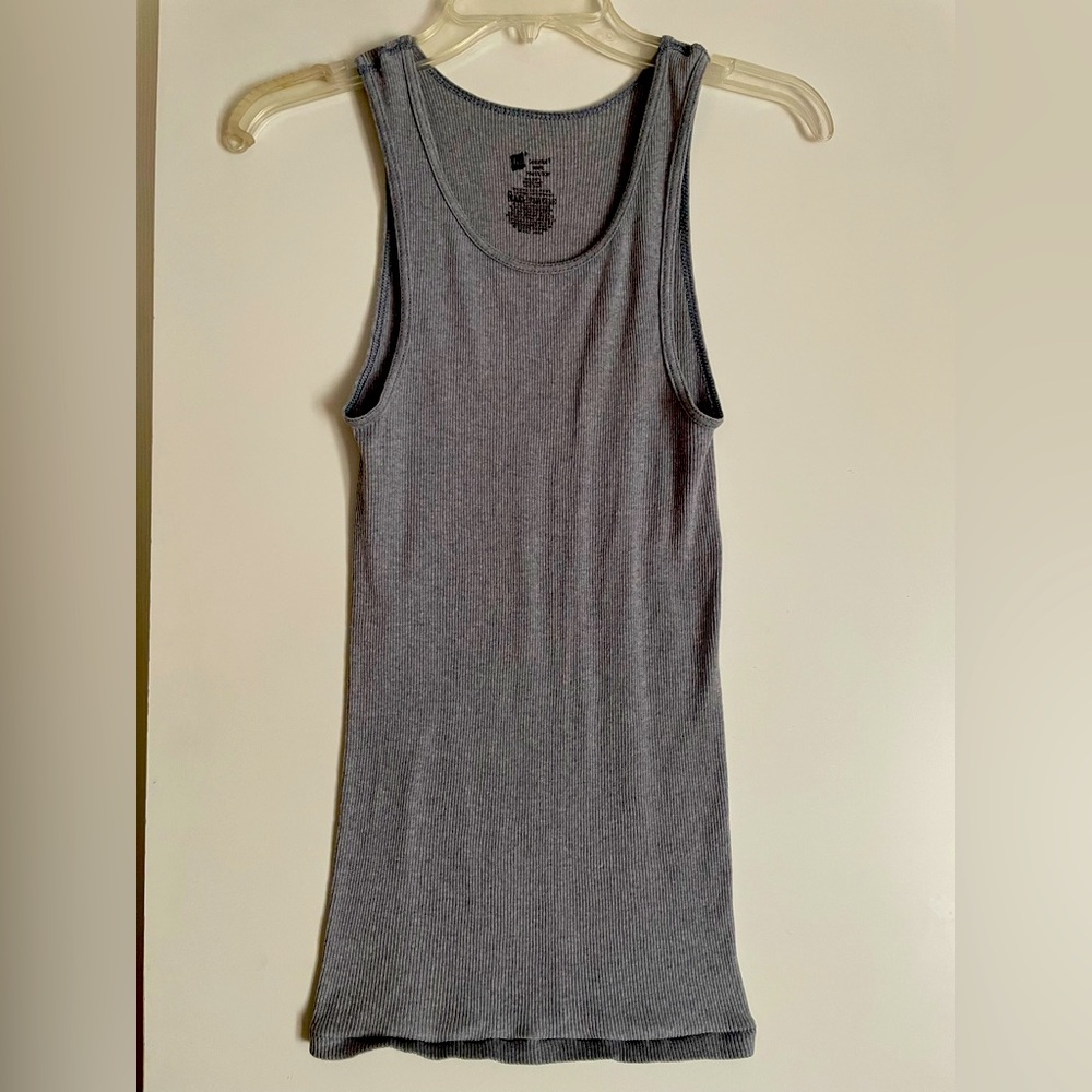 Hanes 6 pack Ribbed Soft Cotton Tank Tops Grey Breathable pre owned